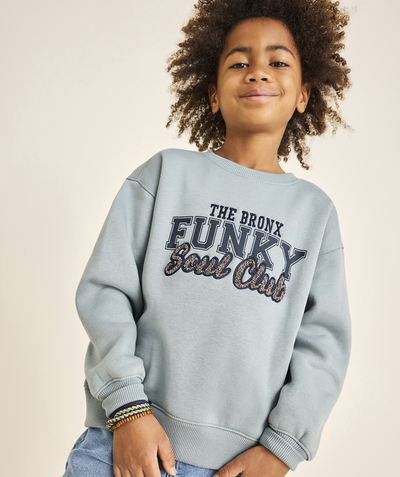 CategoryModel (8824928927886@20)  - boy's grey-blue recycled-fibre sweatshirt with curly details