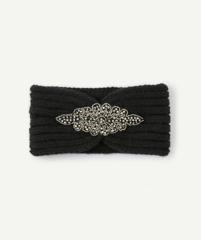 CategoryModel (8821753381006@482)  - Bandeau cheveux fille en fibres recyclées et noir avec strass