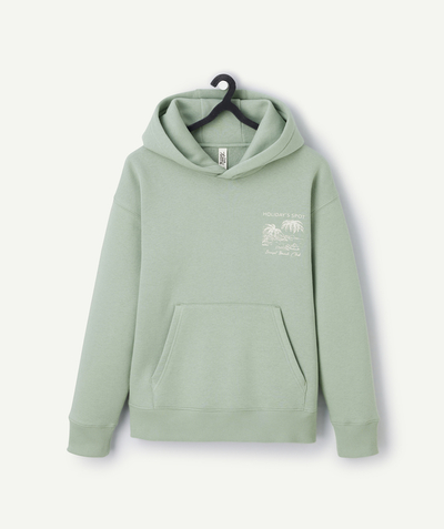 CategoryModel (8824667046030@115)  - Sweat oversize garçon vert avec imprimé