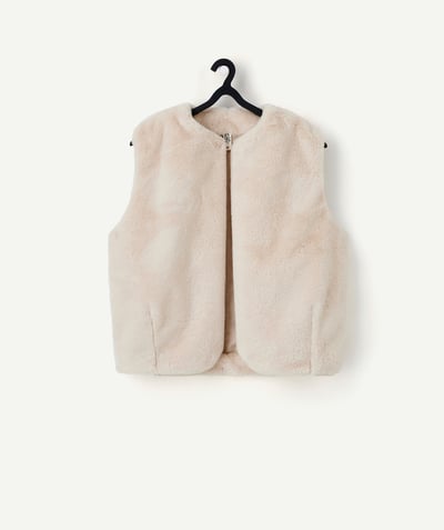 CategoryModel (8821758689422@541)  - veste sans manches fille en fibres recyclées tout doux écru