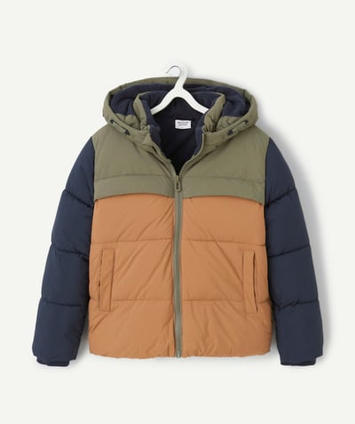 CategoryModel (8824765644942@325)  - Boy's khaki and brown navy blue down jacket