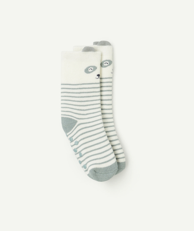 CategoryModel (8825060655246@19)  - paire de chaussettes bébé garçon antidérapantes panda écru et vert