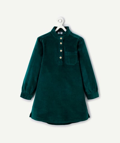 CategoryModel (8824928993422@14)  - Dark green girl's dress in corduroy