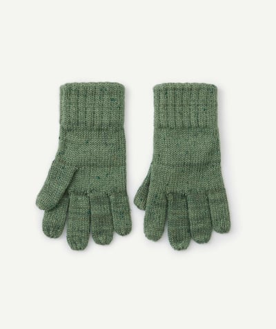 CategoryModel (8824928993422@14)  - Knitted gloves for boys in green organic cotton