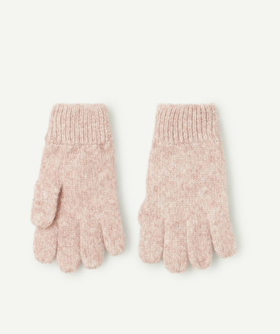 CategoryModel (8821761573006@30866)  - Girl's gloves in mottled pink recycled fibers