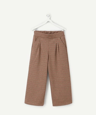 CategoryModel (8824929026190@714)  - girl's brown plaid wide-leg pants