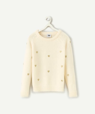 CategoryModel (8821761573006@30861)  - Girl's cream sweater with hearts