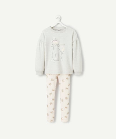 CategoryModel (8824928993422@14)  - Girl's long pyjamas in recycled fibres with cat motif