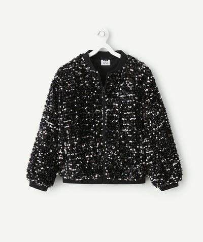 CategoryModel (8821758066830@3323)  - Veste fille en fibres recyclées à sequins noirs