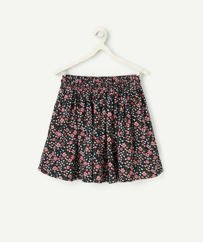 CategoryModel (8821761573006@30866)  - flower print black girl's twirling skirt