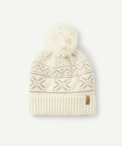 CategoryModel (8821761573006@30866)  - Girl's hat with Nordic motifs in recycled fibers and pompon