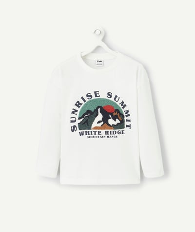 CategoryModel (8824928927886@20)  - Long-sleeved boy's T-shirt in white organic cotton with design