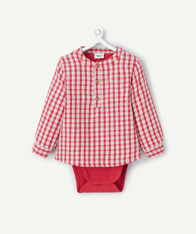 CategoryModel (8824896913550@811)  - Chemise bébé garçon à carreaux rouge et blanche