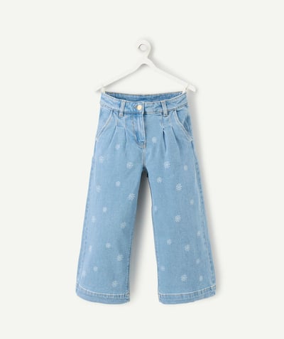 CategoryModel (8826176241806@1072)  - Jean large fille bleu à fleurs