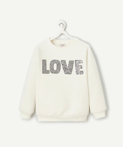 CategoryModel (8821764587662@20967)  - girl's ecru recycled-fiber sweater with glitter message