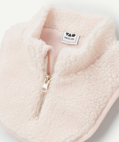 CategoryModel (8824667504782@255)  - Snood en sherpa bébé fille en coton bio rose pâle