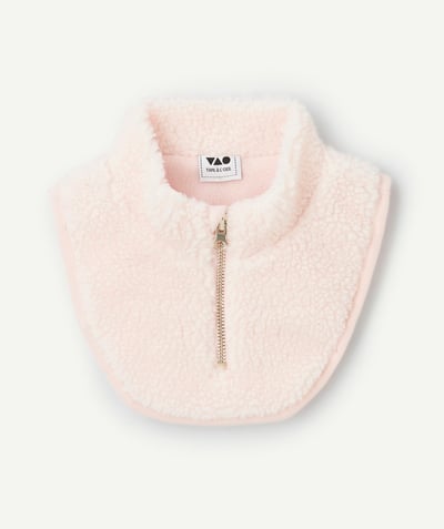 CategoryModel (8824765350030@172)  - Baby girl sherpa snood in pale pink organic cotton