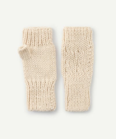 CategoryModel (8824928927886@20)  - Girls' knitted mittens in beige recycled fibres