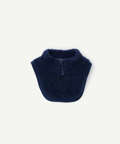 CategoryModel (8824928927886@20)  - Baby boy snood in navy blue sherpa with high collar and zip fastening