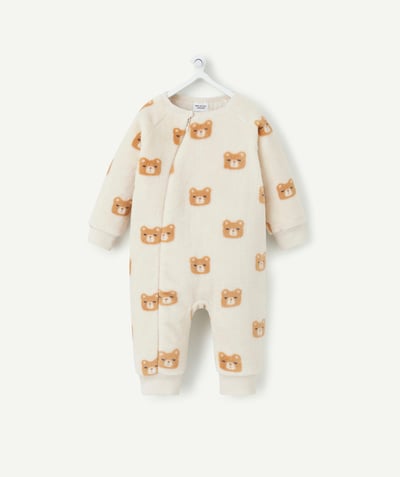 CategoryModel (8825618694286@396)  - soft beige recycled fiber bear head print sleeping bag