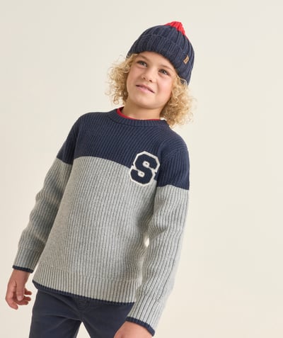 CategoryModel (8821761638542@2088)  - Boy's navy blue and grey knitted sweater