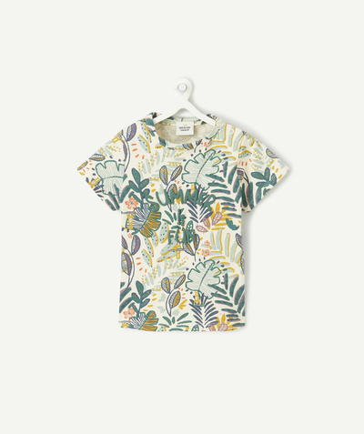 CategoryModel (8821754691726@1502)  - t-shirt bébé garçon en coton bio écru imprimé tropical et animation lettre