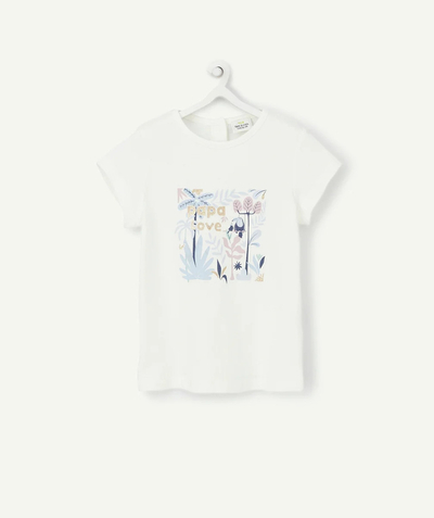 CategoryModel (8824896422030@11)  - baby girl t-shirt in white organic cotton with floral print