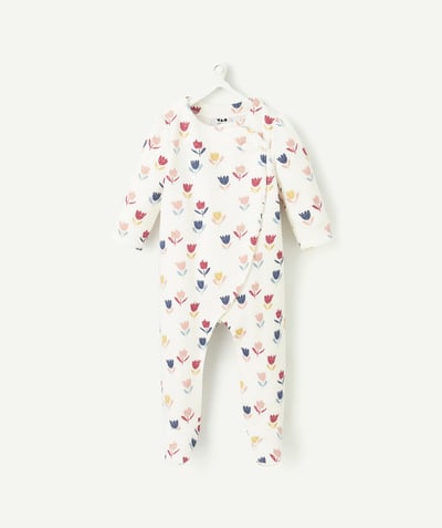 CategoryModel (8821752103054@1881)  - dors bien bébé en fibres recyclées blanc imprimé fleuri rose vert et bleu