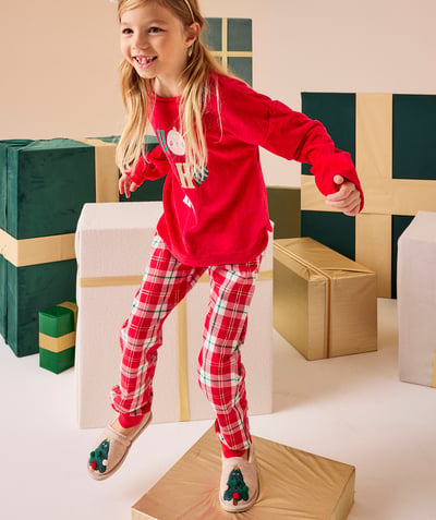 CategoryModel (8824830591118@94)  - Long red girl's pyjamas with Christmas checks