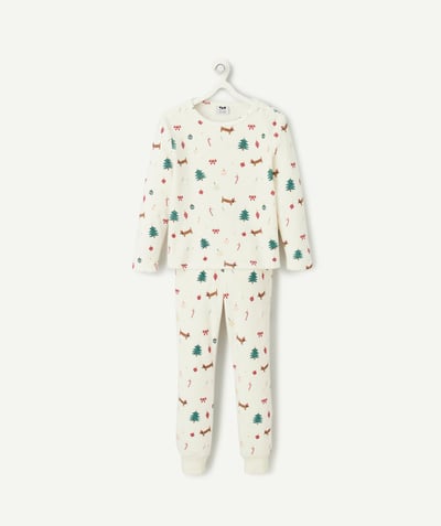 CategoryModel (8821761573006@30866)  - Christmas-themed ecru girl's long pyjamas in fleece