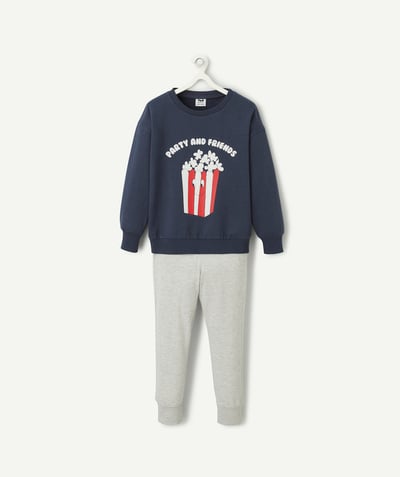 CategoryModel (8824928927886@20)  - Pyjama long garçon imprimé popcorn bleu marine et gris