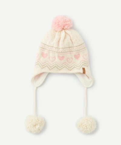 CategoryModel (8825813893262@83)  - Bonnet bébé fille pompons et motifs cœur