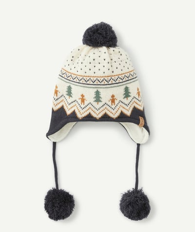 CategoryModel (8821755838606@32123)  - Baby boy winter hat with pompon