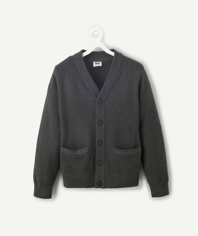 CategoryModel (8821761015950@3207)  - Boy's dark grey cotton cardigan