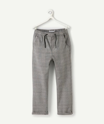 CategoryModel (8821761015950@3207)  - Boy's grey plaid pants with drawstring