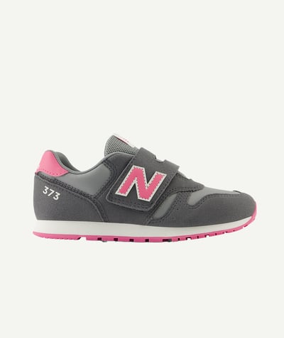CategoryModel (8821765243022@726)  - Girl's 373 grey logo pink scratch sneakers