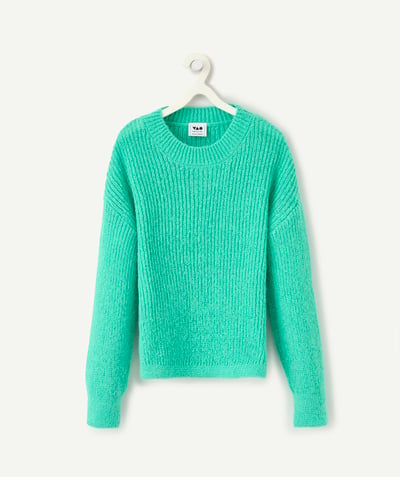 CategoryModel (8821761573006@30866)  - Pull fille vert menthe en fibres recylcées