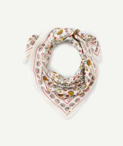 CategoryModel (8824929026190@714)  - foulard fille en coton écru imprimé fleuri