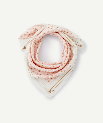 CategoryModel (8824928927886@20)  - foulard fille en coton écru imprimé léopard rose