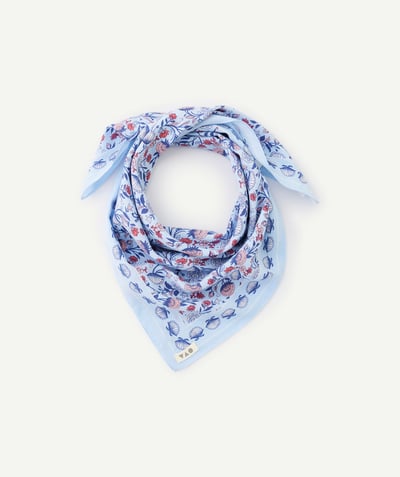 CategoryModel (8824928927886@20)  - light blue cotton girl's scarf with floral print