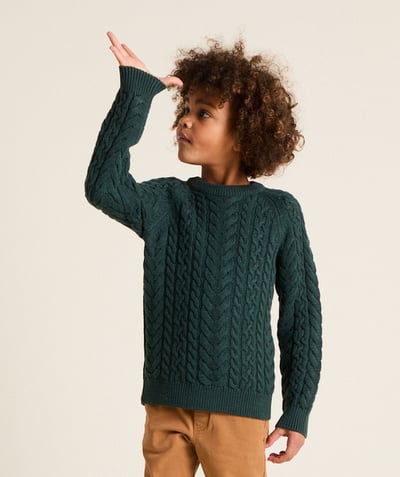 CategoryModel (8821761638542@2088)  - Boy's knitted sweater in green recycled fibres