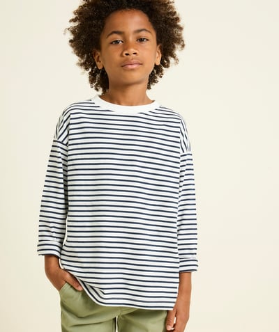 CategoryModel (8825060425870@31864)  - long-sleeved t-shirt for boys in white and black striped organic cotton