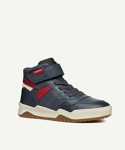 CategoryModel (8825715589262@6)  - navy blue and red perth high-top sneakers with velcro fastening