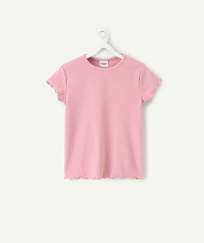 CategoryModel (8827452063886@4)  - Pink girl's T-shirt, short sleeves with wavy edges