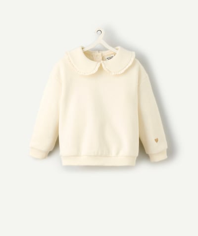 CategoryModel (8825486835854@168)  - Baby girl sweatshirt with cream claudine collar