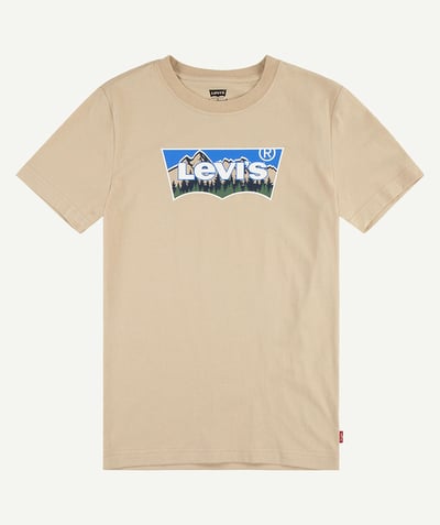 CategoryModel (8825223872654@49)  - t-shirt garçon beige avec logo montagne