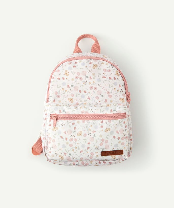   - GIRLS' WHITE FLORAL BACKPACK