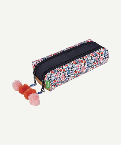 CategoryModel (8821750595726@146)  - FLORAL PRINT SCHOOL PENCIL CASE WITH POMPOMS