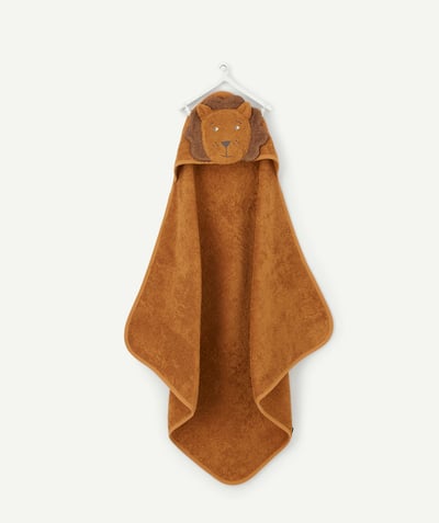 CategoryModel (8821758361742@10096)  - CAPE DE BAIN BÉBÉ LION MARRON EN COTON BIOLOGIQUE