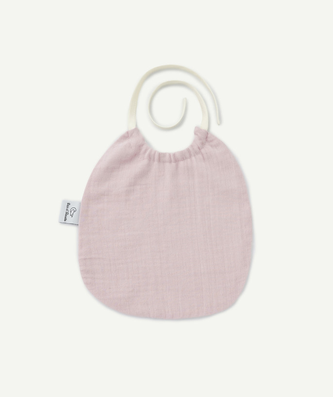   - BIB IN PINK COTTON CHEESECLOTH